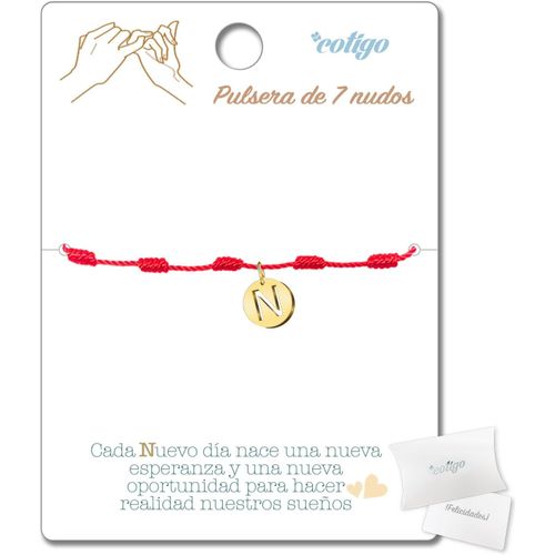 Eryi-Pulsera 7 Noeuds Rouges Con Lettre Initiale A-Z Acier Inoxydable-Porte Bonheur Et Protection-Bracelet Mauvais ?Il Pour Couples Et Amitié-Bijoux Réglable