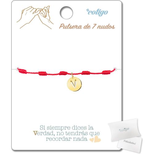 Eryi-Pulsera 7 Noeuds Rouges Con Lettre Initiale A-Z Acier Inoxydable-Porte Bonheur Et Protection-Bracelet Mauvais ?Il Pour Couples Et Amitié-Bijoux Réglable