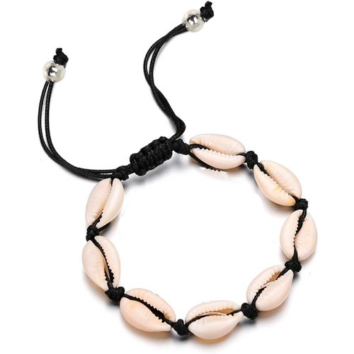 Eryi-Bracelet De Cheville Réglable Tissé En Coquillages Naturels De Mer Pour La Plage Et L'été Bracelet En Tissu Avec Escargots De Cheville Pour Femme Fait À La Main