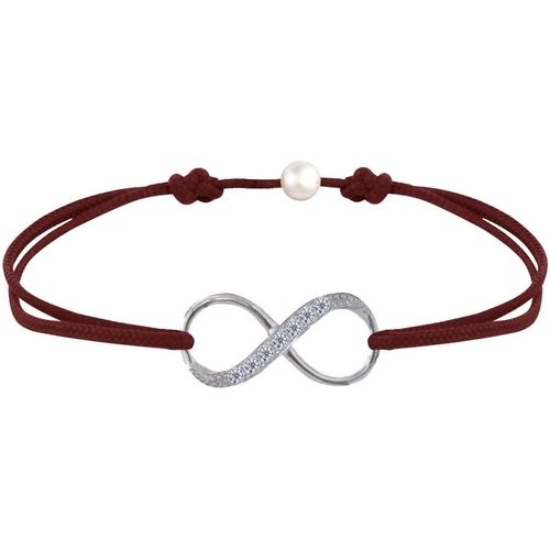 Eryi-- Bracelet Lien Argent 925 Infini Et Strass