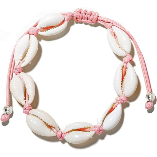 Eryi-Bracelet De Cheville Réglable Tissé En Coquillages Naturels De Mer Pour La Plage Et L'été Bracelet En Tissu Avec Escargots De Cheville Pour Femme Fait À La Main