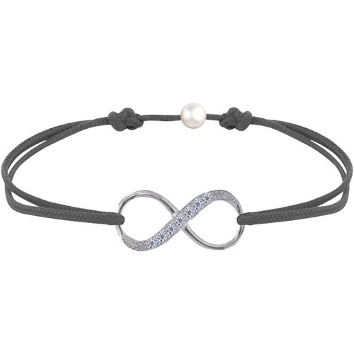 Eryi-- Bracelet Lien Argent 925 Infini Et Strass