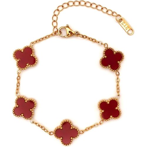 Eryi-Bracelet En Acier Inoxydable Plaqué Or Avec Motif Trèfle, Femme, Homme, Unisexe