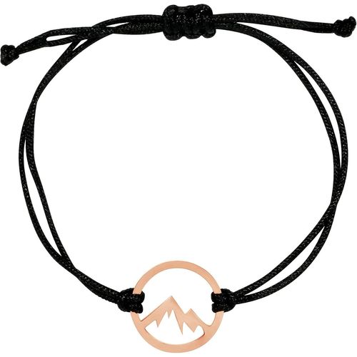 Eryi-® Berg Bracelet (Réglable 14-20 Cm) En Tissu Noir Avec Pendentif En Acier Inoxydable