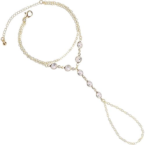 Eryi-Parure De Main Pour Femme Et Jeune Fille, Chaine De Main Avec Bague Sertie De Pierres En Zircons, Bague Et Bracelet Chaine Pour Femme, Bijoux De Main Bohème