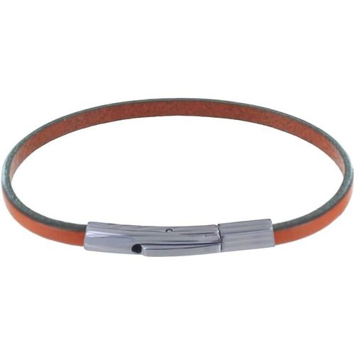 Eryi-- Bracelet Femme Cuir Simple Plat Fermoir Acier Inoxydable