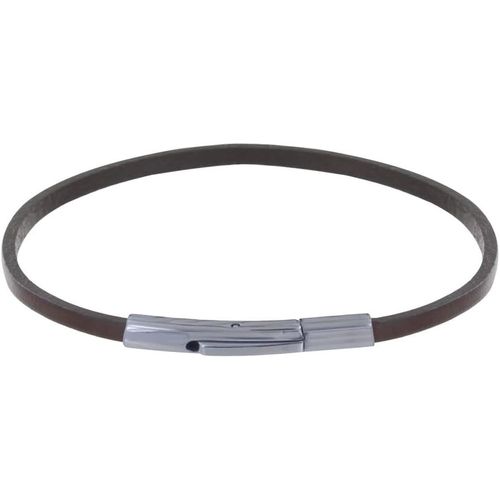Eryi-- Bracelet Femme Cuir Simple Plat Fermoir Acier Inoxydable