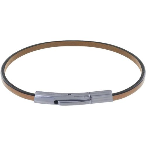 Eryi-- Bracelet Femme Cuir Simple Plat Fermoir Acier Inoxydable