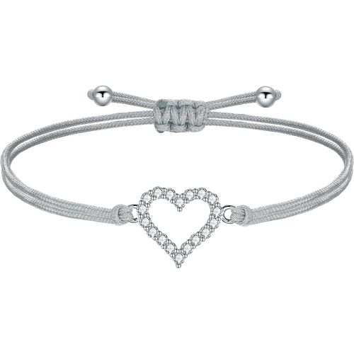 Eryi-Bracelet Cordon Filigrane Argent 925 Infini Amour Coeur Arbre De Vie Bracelet Pour Fille Femme Ado Réglable, Anniversaire Journée Enfants Bijoux