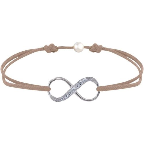 Eryi-- Bracelet Lien Argent 925 Infini Et Strass