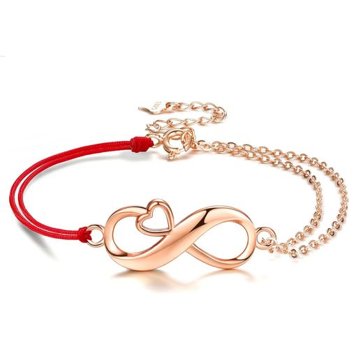 Eryi-Bracelet Cordon Filigrane Argent 925 Infini Amour Coeur Arbre De Vie Bracelet Pour Fille Femme Ado Réglable, Anniversaire Journée Enfants Bijoux