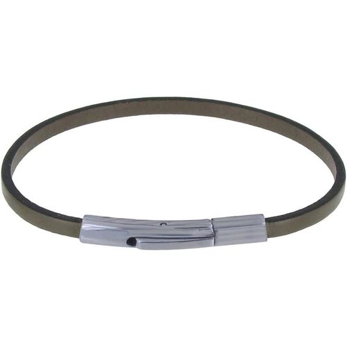Eryi-- Bracelet Femme Cuir Simple Plat Fermoir Acier Inoxydable