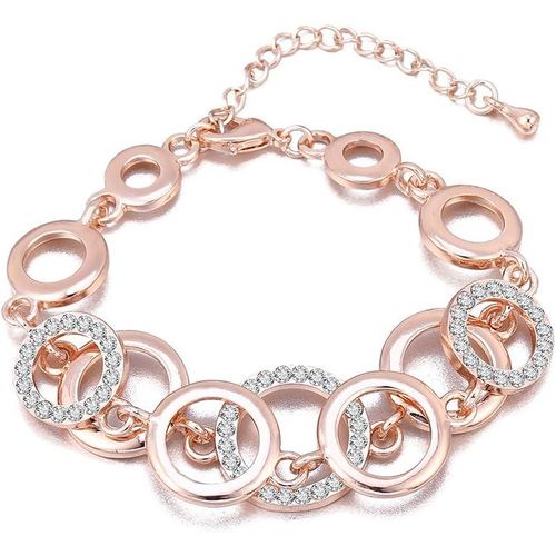 Eryi-Bracelet Pour Les Femmes, Lien Chaîne Bracelet Pour Les Filles Or Et Argent Plaqué Bracelet À Breloques Couples Amis Bracelet Avec Cristal