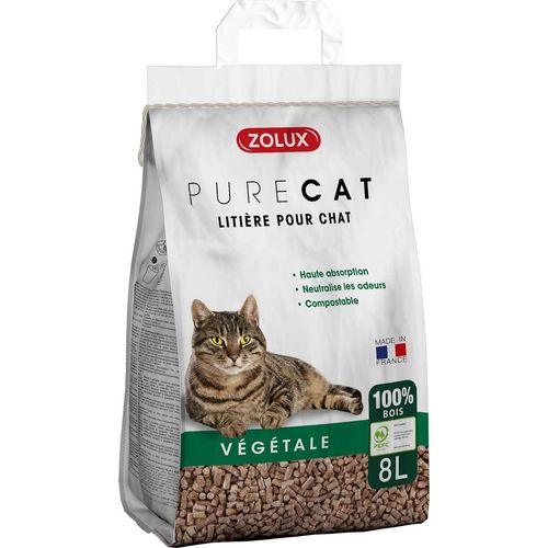 Litière Granulés De Bois Purecat 8 Litres