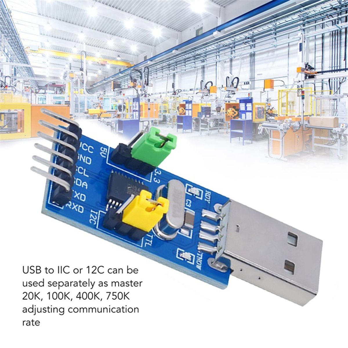 Module Adaptateur USB Vers IIC, Module Adaptateur Convertisseur USB Vers IIC I2C UART, Composants éLectroniques