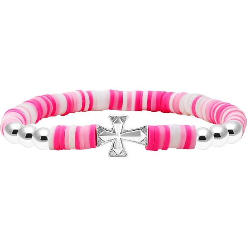 Eryi-Libre Et Romantique Bohème Femme Croix Bracelet En Argile Polymère Élastique Bracelet Meilleur Cadeau Pour La Famille, Petite Amie, Et Meilleures Amies Lors De Fêtes Et Saint-Valentin Y4438