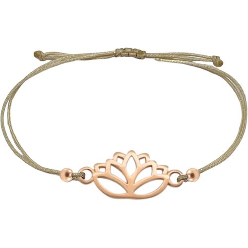 Eryi-Bracelet Pour Femme En Or Rose Avec Fleur De Lotus - Taille Réglable - Fabriqué À La Main - Avec Emballage Cadeau