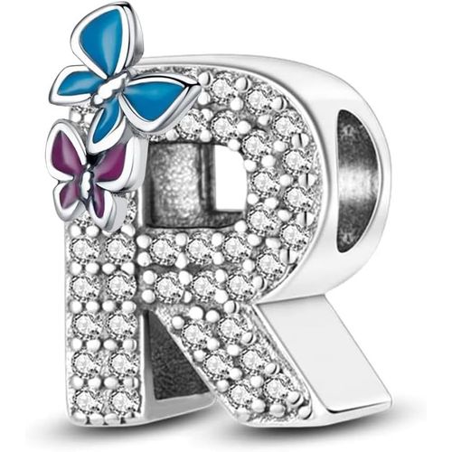 Eryi-Charme Pearl En Forme De Lettre De A À Z Pour Bracelet, En Argent Sterling 925, Compatible Avec Les Bracelets Et Colliers Pandora, Compatible Avec Les Bracelets Européens Pour Femmes Et Filles X
