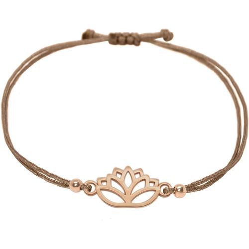 Eryi-Bracelet Pour Femme En Or Rose Avec Fleur De Lotus - Taille Réglable - Fabriqué À La Main - Avec Emballage Cadeau