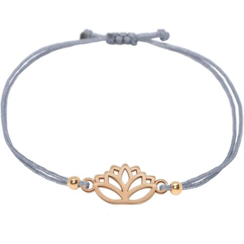 Eryi-Bracelet Pour Femme En Or Rose Avec Fleur De Lotus - Taille Réglable - Fabriqué À La Main - Avec Emballage Cadeau