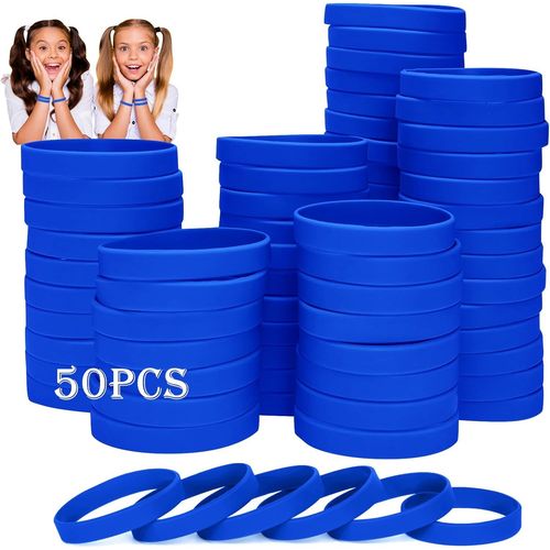 Eryi-Bracelets En Silicone, 50pcs Élastiques En Silicone Bracelets En Caoutchouc Élastique Pour Sport Homme Femme Adolescent Convient Pour 8 12 Ans