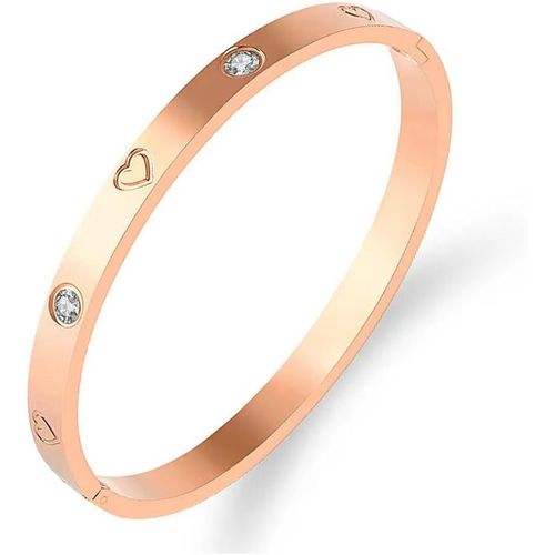 Eryi-Or Plaqué Bracelet Pour Femme, 4mm Titane Acier Cristal Bracelet Amitié Cadeaux Pour Femmes Mère Fille