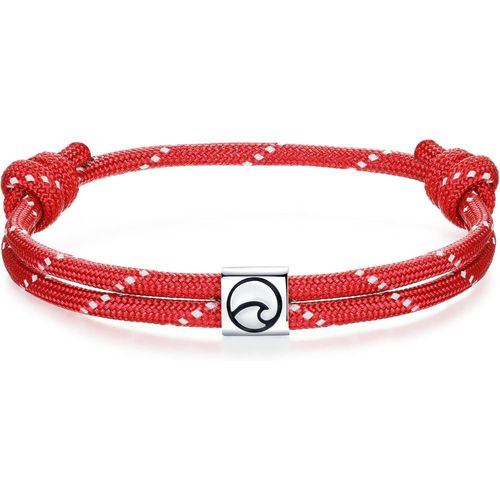 Eryi-Bracelet Nautique Homme Femme Argent 925 | Vague Poisson Croix Paracorde Bracelet Imperméable Réglable Pour Garçon | Mer Surf Bijoux Amitié Cadeau