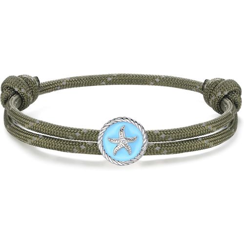 Eryi-Bracelet Nautique Homme Femme Argent 925 | Vague Poisson Croix Paracorde Bracelet Imperméable Réglable Pour Garçon | Mer Surf Bijoux Amitié Cadeau