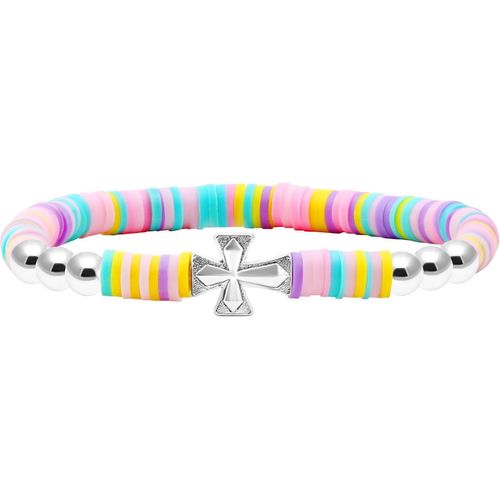 Eryi-Libre Et Romantique Bohème Femme Croix Bracelet En Argile Polymère Élastique Bracelet Meilleur Cadeau Pour La Famille, Petite Amie, Et Meilleures Amies Lors De Fêtes Et Saint-Valentin Y4438