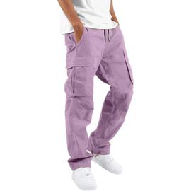 Joggers Cargo Pantalon Pour Hommes Casual Hip Hop Hit Couleur Pocket Pantalon  Homme Pantalon de Survêtement Streetwear Rubans Pantalon