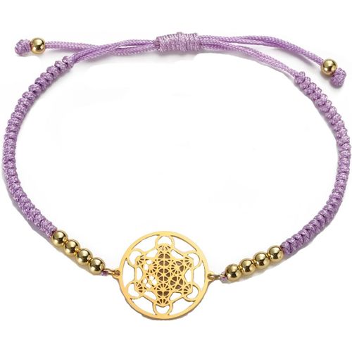 Eryi-Bracelet Bohème En Corde Tissée Pour Femme - Géométrie Sacrée - Protection Métatron - Déclaration De Protection - Bracelet En Corde Creuse Réglable