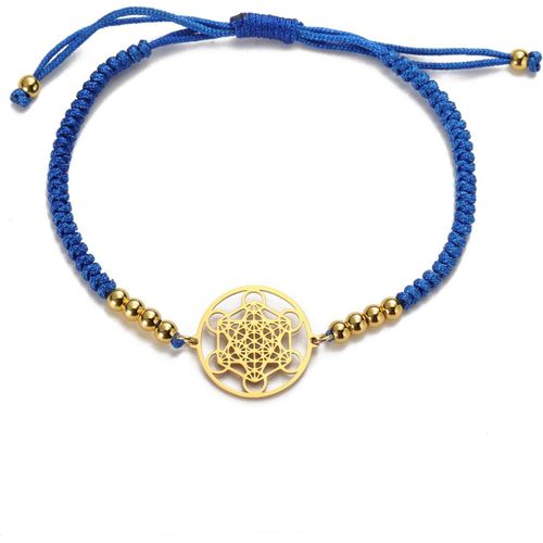 Eryi-Bracelet Bohème En Corde Tissée Pour Femme - Géométrie Sacrée - Protection Métatron - Déclaration De Protection - Bracelet En Corde Creuse Réglable