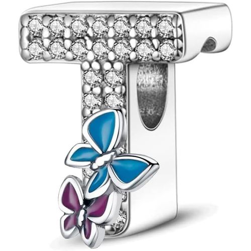 Eryi-Charme Pearl En Forme De Lettre De A À Z Pour Bracelet, En Argent Sterling 925, Compatible Avec Les Bracelets Et Colliers Pandora, Compatible Avec Les Bracelets Européens Pour Femmes Et Filles X