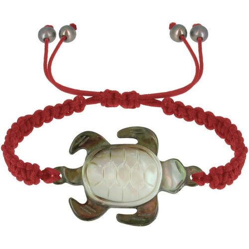 Eryi-- Bracelet Tortue Nacre Grise Lien Tréssé