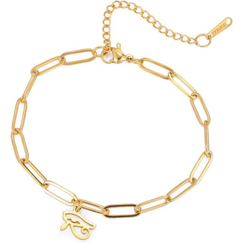 Eryi-?il D'horus Bracelets De Cheville En Acier Inoxydable Chic Simple Antique Symbole Oeil D'horus Bracelet Agrafes Bracelet De Cheville Amulette De Protection Bijoux