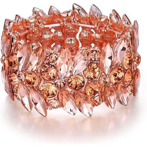 Eryi-Bracelet Élastique Femme Style Art Deco Mariage Cristal Rond Strass