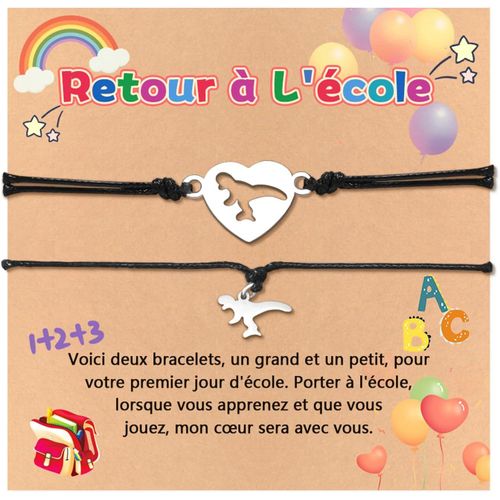 Eryi-Cadeau Mère Fille Bracelet Mère Fille Bracelet Fille Rentrée Des Classes Retour À L'école Rentrée Scolaire Idee Cadeaux Fille Pour Premier Jour D'école Cadeaux Fête Des Mères
