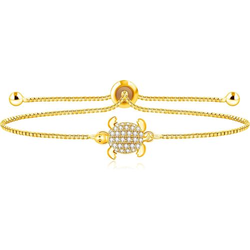 Eryi-Bracelet Fashion Cute Organisme Marin Tortue - Bracelet Ajustable Avec Fermoir À Bolo Et Chaîne En Boîte Pour Femme, Fille, Meilleure Amie