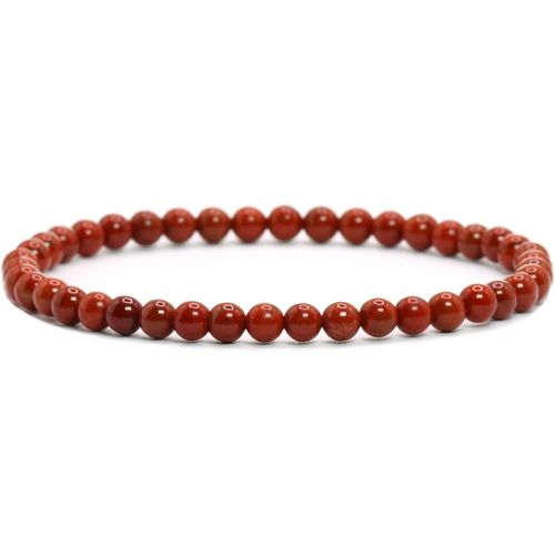 Eryi-Bracelet En Véritable Pierre Précieuse Avec Perles Rondes De 4 Mm - Différentes Longueurs - Bracelet Porte-Bonheur Talisman Cadeau