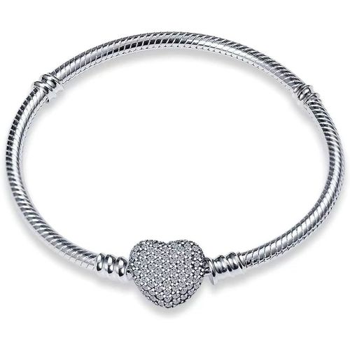 Eryi-Bracelet Pour Femme En Bracelet À Maille Serpent Avec Fermoir En Forme De C?ur En Argent Sterling 925 Meilleurs Cadeaux Pour Les Filles