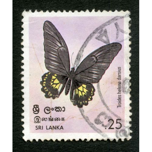 Timbre Oblitéré Sri Lanka, Troides Helena Darsius, 25
