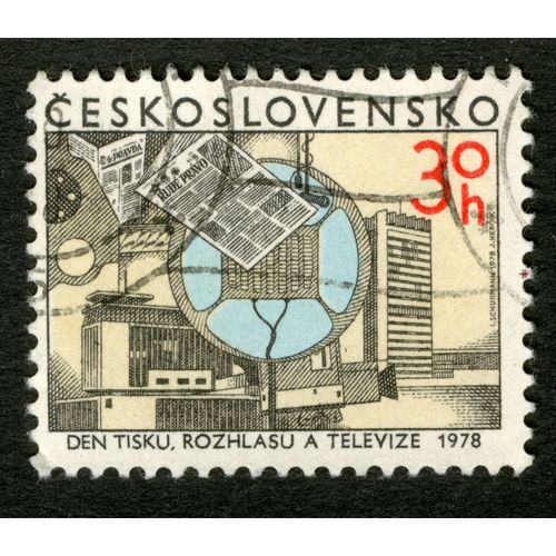 Timbre Oblitéré Ceskoslovensko, Den Tisku, Rozhlasu A Televize 1978, 30 H