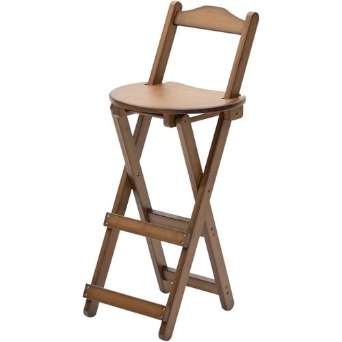 Tabouret De Bar Pliable En Bambou Tabouret De Cuisine Avec Dossier Repose Pieds Pour Cuisine Maison Jardin Bar Travail, Hauteur D'assise 61cm, Marron