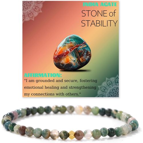 Eryi-4mm Bracelet Pierre Naturelle Avec Perles En Or 18k Bracelet De Pierres Naturelles Pour Femmes Bracelets Élastique En Pierre Naturelle 4mm Bracelets Agate