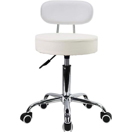 Fauteuil Pivotant Tabouret De Travail Tabouret Avec Dossier Réglable En Hauteur Tabouret Pivotant Blanc