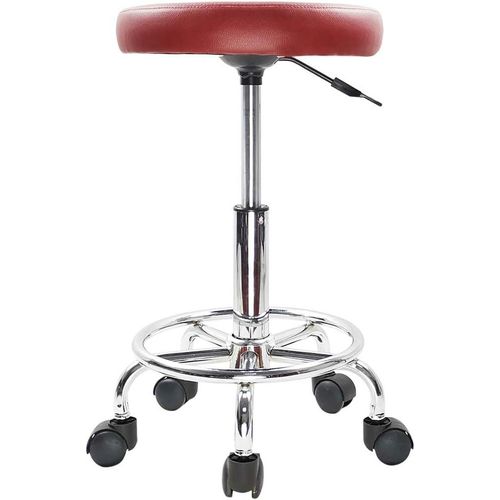 Tabouret Réglable En Hauteur Rotatif Tabouret De Bar Tabouret De Travail En Cuir Synthétique Tabouret De Bureau Tabouret De Pratique Rouge