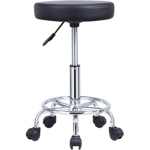 Tabouret Réglable En Hauteur Rotatif Tabouret De Bar Tabouret De Travail En Cuir Synthétique Tabouret De Bureau Tabouret De Pratique Noir