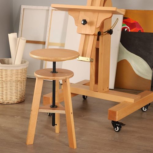 48-65cm H Tabouret En Bois Réglable En Hauteur, Tabouret D'artiste En Bois De Hêtre Pour Dessin, Tabouret De Peinture Pour Artistes, Adultes, Chaise En Bois Pour Artstudio, Cuisine, Bureau