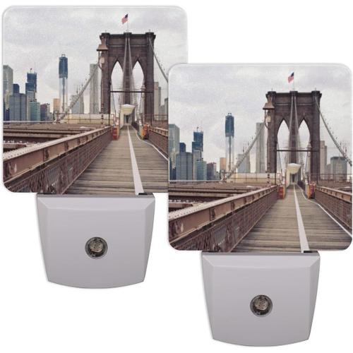 Bridge New York Veilleuses Avec Capteur Intelligent Led Veilleuse Pour Chambre À Coucher, Couloir, Escaliers, Économe En Énergie