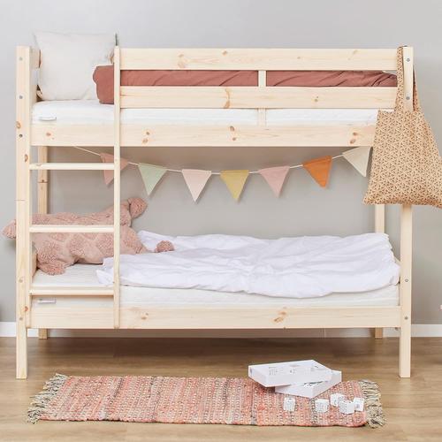 Lit Superposé 70x160 Avec Barrière Et Sommier À Lattes Lit Pour Enfants Pour Garçons Et Filles Lit Superposé Pour Enfants En Bois Massif Naturel